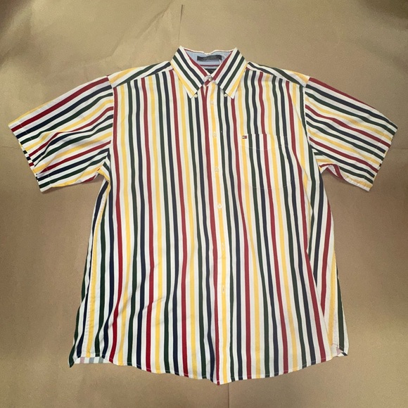 Tommy Hilfiger striped Short sleeve button up Polo - Picture 1 of 4